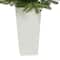 4.5ft. Pre-Lit Layered Washington Spruce Artificial Christmas Tree In White Planter, Clear LED Lights